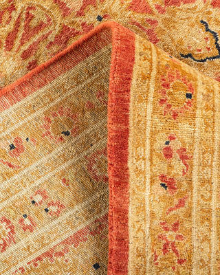 Traditional Mogul Orange Wool Area Rug 6' 1" x 9' 4" - Solo Rugs
