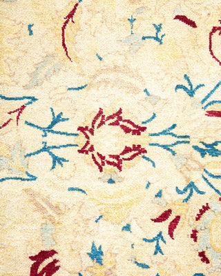 Traditional Mogul Yellow Wool Area Rug 6' 1" x 9' 3" - Solo Rugs