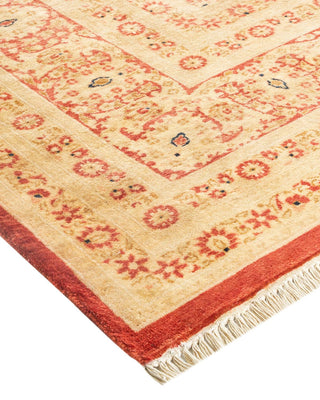 Traditional Mogul Orange Wool Area Rug 6' 3" x 9' 0" - Solo Rugs