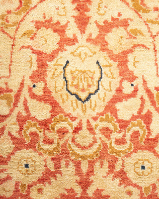Traditional Mogul Orange Wool Area Rug 6' 3" x 9' 0" - Solo Rugs