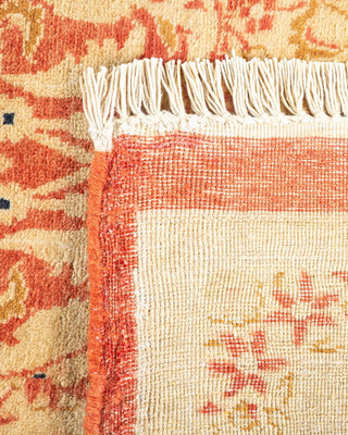 Traditional Mogul Orange Wool Area Rug 6' 3" x 9' 0" - Solo Rugs