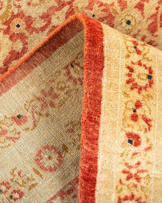 Traditional Mogul Orange Wool Area Rug 6' 3" x 9' 0" - Solo Rugs