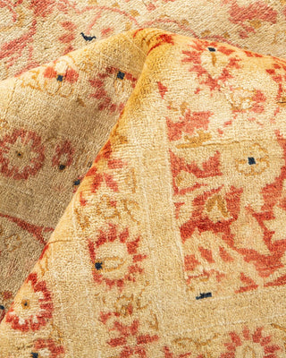 Traditional Mogul Orange Wool Area Rug 6' 3" x 9' 0" - Solo Rugs