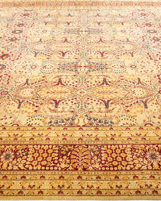 Traditional Mogul Ivory Wool Area Rug 9' 1" x 12' 10" - Solo Rugs