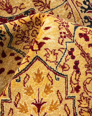 Traditional Mogul Ivory Wool Area Rug 9' 1" x 12' 10" - Solo Rugs