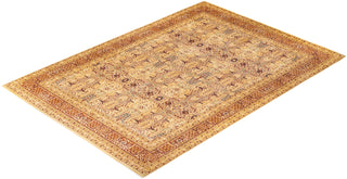 Traditional Mogul Ivory Wool Area Rug 9' 1" x 12' 10" - Solo Rugs