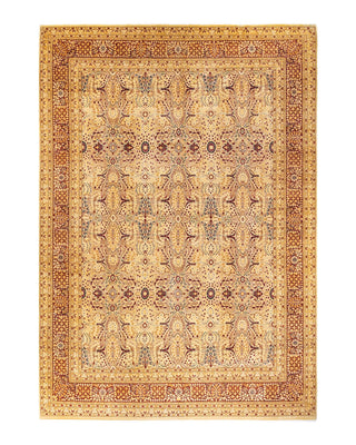 Traditional Mogul Ivory Wool Area Rug 9' 1" x 12' 10" - Solo Rugs