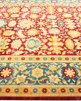 Traditional Mogul Red Wool Area Rug 8' 2" x 10' 2" - Solo Rugs