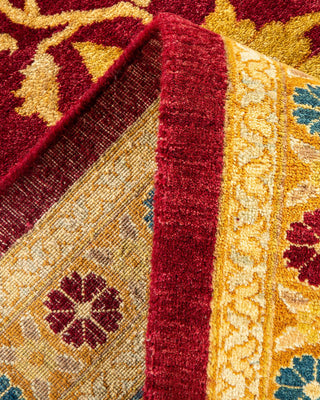 Traditional Mogul Red Wool Area Rug 8' 2" x 10' 2" - Solo Rugs