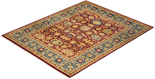 Traditional Mogul Red Wool Area Rug 8' 2" x 10' 2" - Solo Rugs