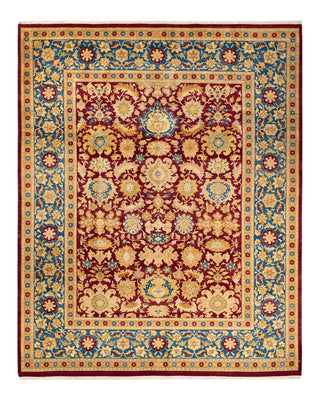 Traditional Mogul Red Wool Area Rug 8' 2" x 10' 2" - Solo Rugs