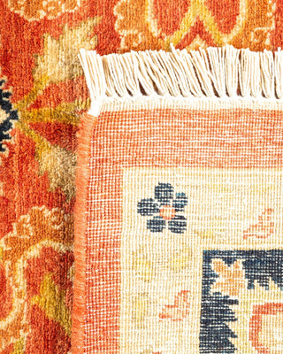 Traditional Mogul Orange Wool Area Rug 6' 1" x 9' 1" - Solo Rugs