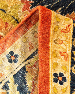 Traditional Mogul Orange Wool Area Rug 6' 1" x 9' 1" - Solo Rugs
