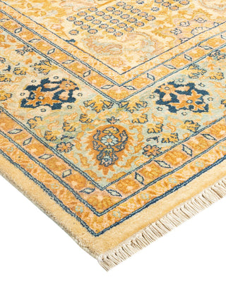 Traditional Mogul Ivory Wool Area Rug 6' 0" x 8' 10" - Solo Rugs