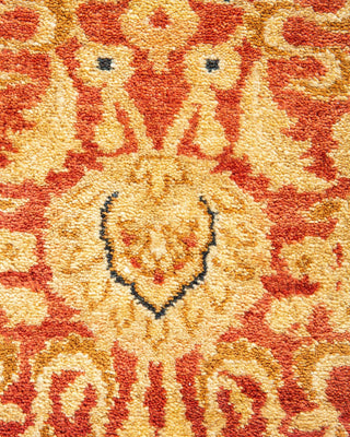 Traditional Mogul Orange Wool Area Rug 6' 3" x 9' 2" - Solo Rugs