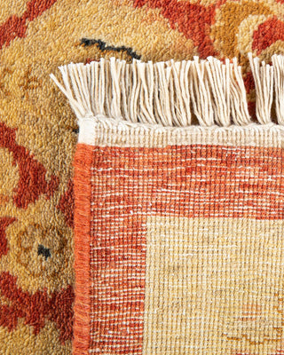 Traditional Mogul Orange Wool Area Rug 6' 3" x 9' 2" - Solo Rugs