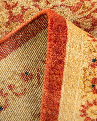 Traditional Mogul Orange Wool Area Rug 6' 3" x 9' 2" - Solo Rugs