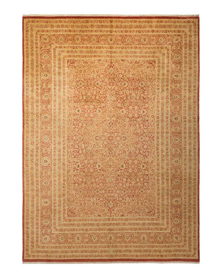 Traditional Mogul Orange Wool Area Rug 9' 2" x 12' 6" - Solo Rugs