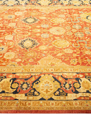 Traditional Mogul Orange Wool Area Rug 6' 1" x 8' 10" - Solo Rugs