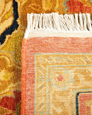 Traditional Mogul Orange Wool Area Rug 6' 1" x 8' 10" - Solo Rugs
