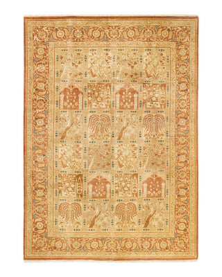 Traditional Mogul Brown Wool Area Rug 6' 3" x 8' 10" - Solo Rugs
