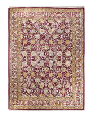 Traditional Mogul Orange Wool Area Rug 9' 1" x 12' 4" - Solo Rugs