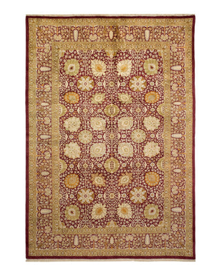 Traditional Mogul Pink Wool Area Rug 6' 2" x 9' 0" - Solo Rugs
