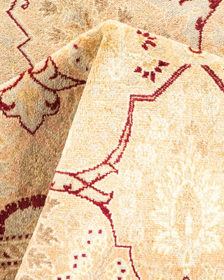 Traditional Mogul Beige Wool Area Rug 9' 2" x 16' 4" - Solo Rugs