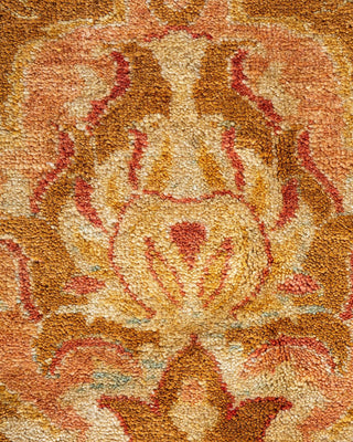 Traditional Mogul Orange Wool Area Rug 9' 2" x 11' 10" - Solo Rugs
