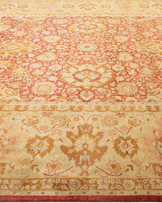 Traditional Mogul Orange Wool Area Rug 9' 2" x 11' 10" - Solo Rugs