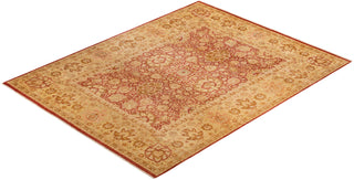 Traditional Mogul Orange Wool Area Rug 9' 2" x 11' 10" - Solo Rugs
