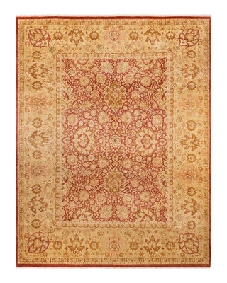 Traditional Mogul Orange Wool Area Rug 9' 2" x 11' 10" - Solo Rugs