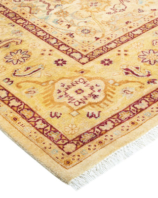 Traditional Mogul Ivory Wool Area Rug 6' 2" x 9' 2" - Solo Rugs