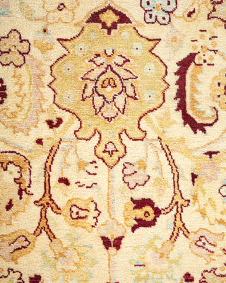 Traditional Mogul Ivory Wool Area Rug 6' 2" x 9' 2" - Solo Rugs