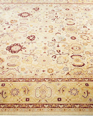 Traditional Mogul Ivory Wool Area Rug 6' 2" x 9' 2" - Solo Rugs