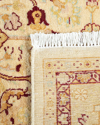 Traditional Mogul Ivory Wool Area Rug 6' 2" x 9' 2" - Solo Rugs
