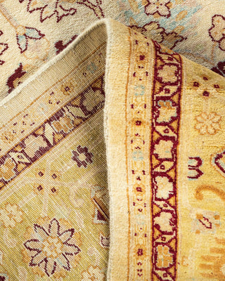 Traditional Mogul Ivory Wool Area Rug 6' 2" x 9' 2" - Solo Rugs