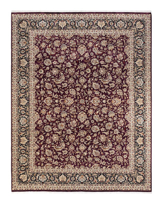 Traditional Mogul Red Wool Area Rug 9' 2" x 11' 8" - Solo Rugs