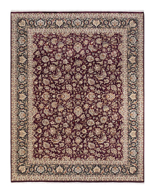 Traditional Mogul Red Wool Area Rug 9' 2" x 11' 8" - Solo Rugs