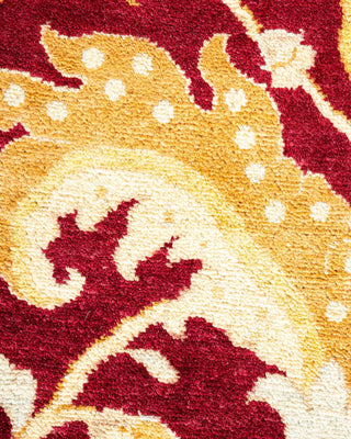 Traditional Mogul Red Wool Area Rug 6' 1" x 9' 4" - Solo Rugs