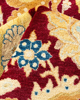 Traditional Mogul Red Wool Area Rug 6' 1" x 9' 4" - Solo Rugs