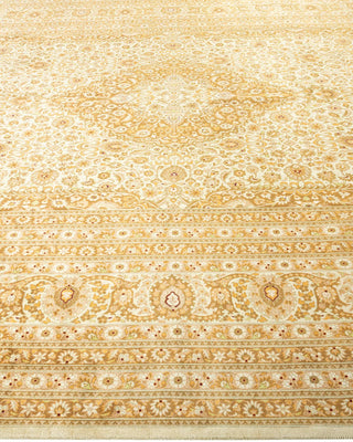Traditional Mogul Ivory Wool Area Rug 10' 1" x 14' 2" - Solo Rugs
