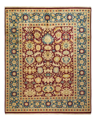 Traditional Mogul Red Wool Area Rug 8' 4" x 10' 1" - Solo Rugs