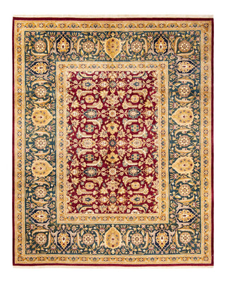 Traditional Mogul Red Wool Area Rug 8' 2" x 10' 3" - Solo Rugs