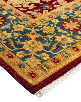 Traditional Mogul Red Wool Area Rug 6' 0" x 8' 9" - Solo Rugs