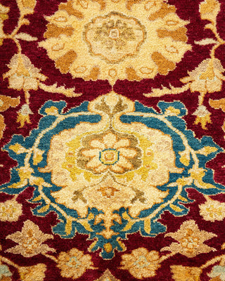 Traditional Mogul Red Wool Area Rug 6' 0" x 8' 9" - Solo Rugs
