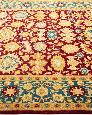 Traditional Mogul Red Wool Area Rug 6' 0" x 8' 9" - Solo Rugs
