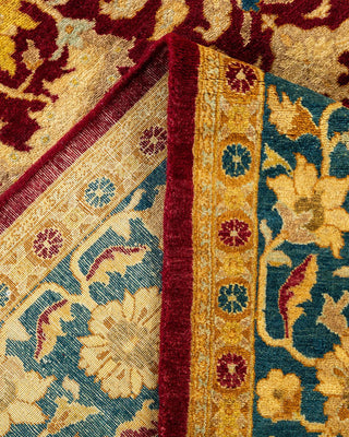 Traditional Mogul Red Wool Area Rug 6' 0" x 8' 9" - Solo Rugs