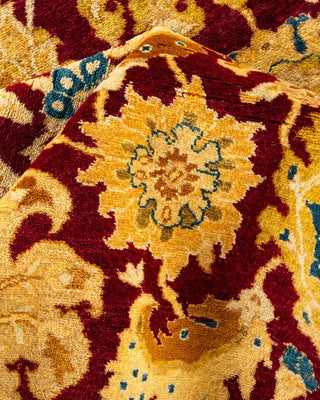 Traditional Mogul Red Wool Area Rug 6' 0" x 8' 9" - Solo Rugs