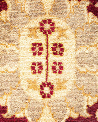 Traditional Mogul Red Wool Area Rug 6' 1" x 9' 3" - Solo Rugs